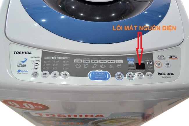 máy giặt toshiba a800 mất nguồn