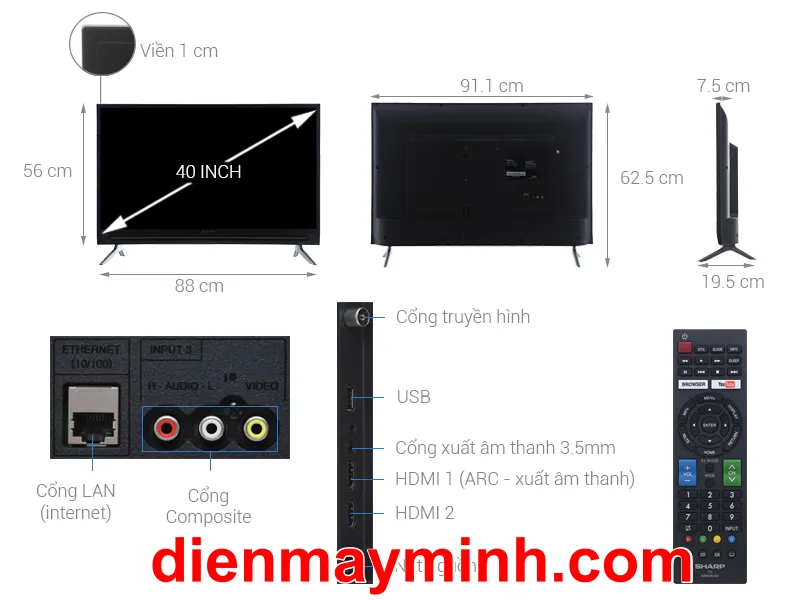 Thay Led Tivi Sharp 40 inch